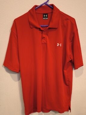 Under Armour Red Men's Polo Shirt Medium
